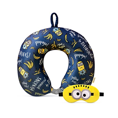 MINISO Minions Travel Neck Pillow with Eye Mask