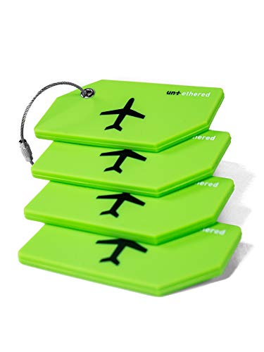 Untethered Luggage Tag Set - Flexible & Bright Silicone Baggage Tags