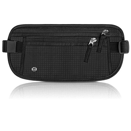 WALNEW Travel Money Belt - RFID Blocking Passport Holder