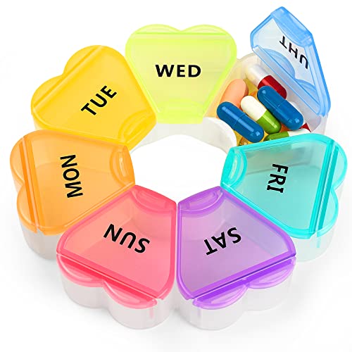 LEMBOL Cute Weekly Pill Organizer for Travel