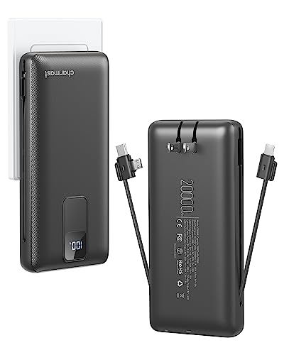 Charmast Portable Charger with Built-in Cables and Wall Plug