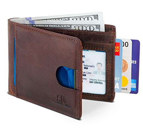 Slim Bifold Genuine Leather Wallet for Men