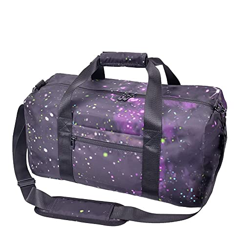 Galaxy Gym Duffel Bag - Women Waterproof Purple Overnight Bag