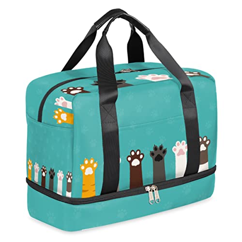 Cute Animal Cat Paw Print Duffel Bag