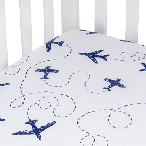 Andi Mae Crib Sheet - Blue Airplanes