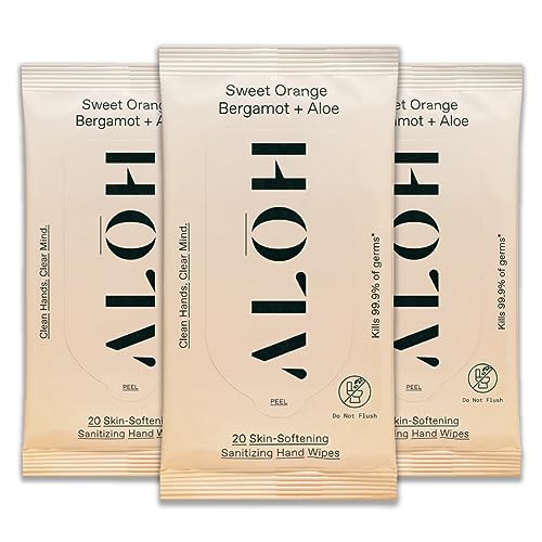 ALŌH Sweet Orange Bergamot + Aloe Sanitizing Hand Wipes