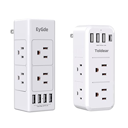 Multi Plug Outlet Extender with USB C