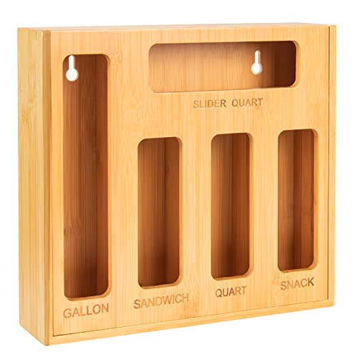 Bamboo Bag Storage Organizer for Kitchen Drawer