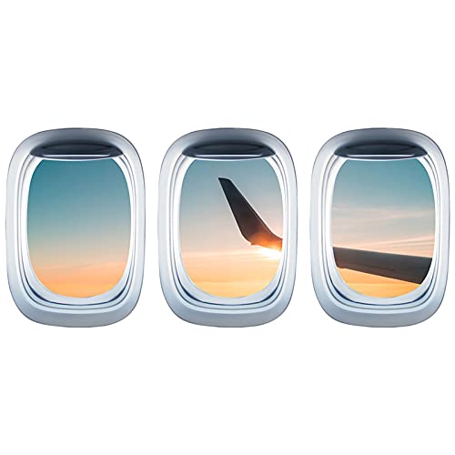 3Pcs/Set Airplane Window Decal