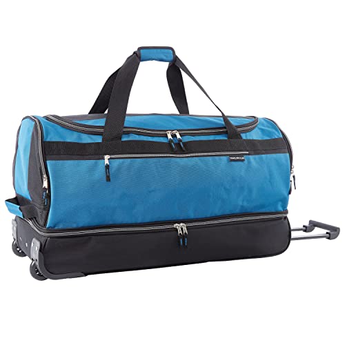 Travelers Club Discoverer Duffel Bag, Blue, 30-Inch Rolling