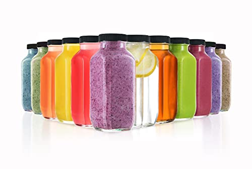 DilaBee Glass Juice Bottles with Lids