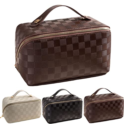 BAKLUCK Checkered Large Capacity Travel Makeup Bag