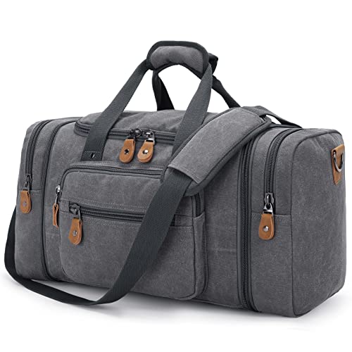 Gonex Canvas Duffle Bag - 50L Expandable Travel Duffel