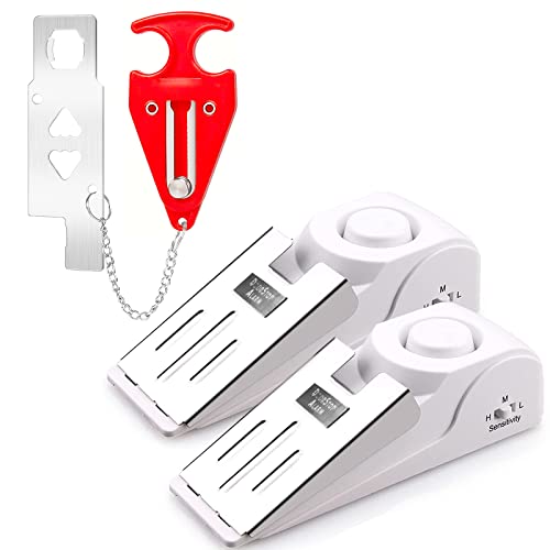Travel Door Stopper Wedge Alarm with Portable Lock 120 dB