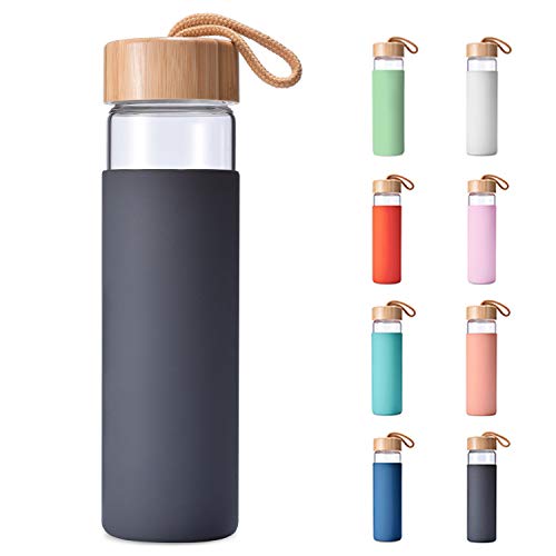 Yomious 20 Oz Glass Water Bottle