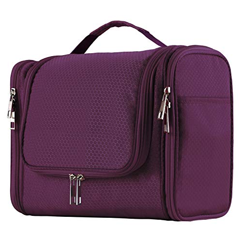 Large Hanging Toiletry Bag, Waterproof & Lightweight, Purple Large Hanging Toiletry Bag, Waterproof & Lightweight, Purple