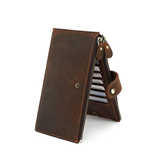 Genuine Leather Wallet for Women Men RFID Credit Card Holder Wallet