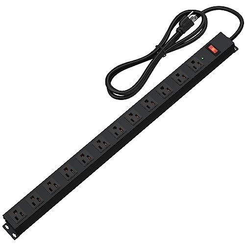 12 Outlet Power Strip Surge Protector with Long Cord
