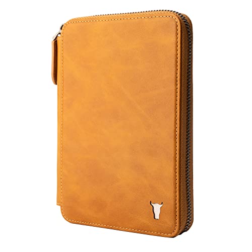 TORRO Genuine Leather Travel Wallet with Passport Holder (Tan)