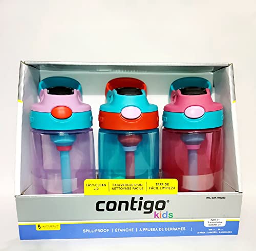 Contigo Kids Water Bottle - Spill Proof, Easy-Clean Lid Design