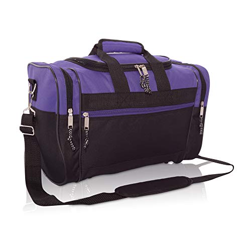 Blank Duffle Bag - Black and Purple Gym Bag
