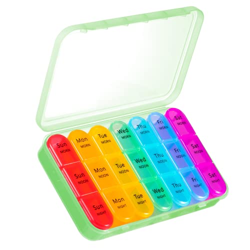 Pill Organizer 3 Times a Day, Weekly Pill Box 3 Times a Day