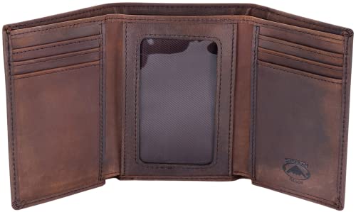 Stealth Mode RFID Blocking Leather Trifold Wallet (Brown)