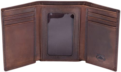 Stealth Mode RFID Blocking Leather Trifold Wallet (Brown)