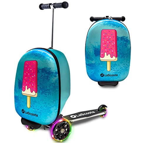 Kids Scooter Suitcase with Wheels and LED Lights