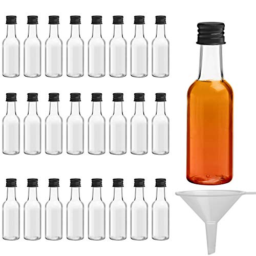 Reusable Plastic 50ml (1.7 fl oz) Miniature Bottles for Weddings, Parties