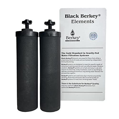 Black Berkey Elements Filters for Berkey Water Systems (Set of 2)