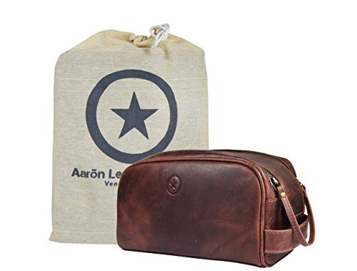 Premium Leather Toiletry Travel Pouch