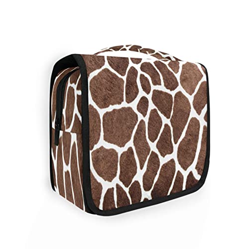 Portable Hanging Toiletry Bag for Travel - Giraffe Print