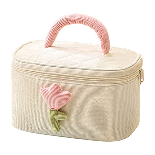Kawaii Cosmetic Bag Plaid Toiletry Bag