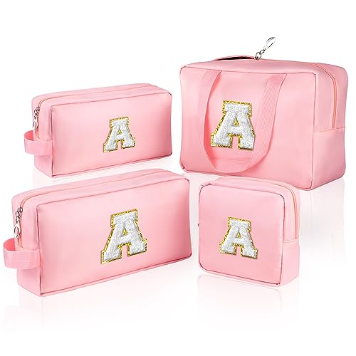 TOPEAST 4-Pack Initial Makeup Bag Set