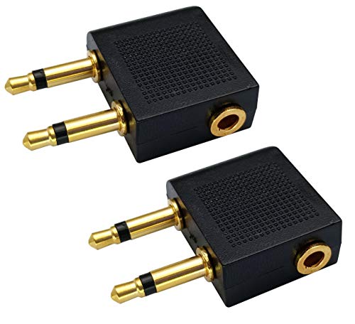 Dual 3.5mm Audio Jack Adapter for Airline Travel