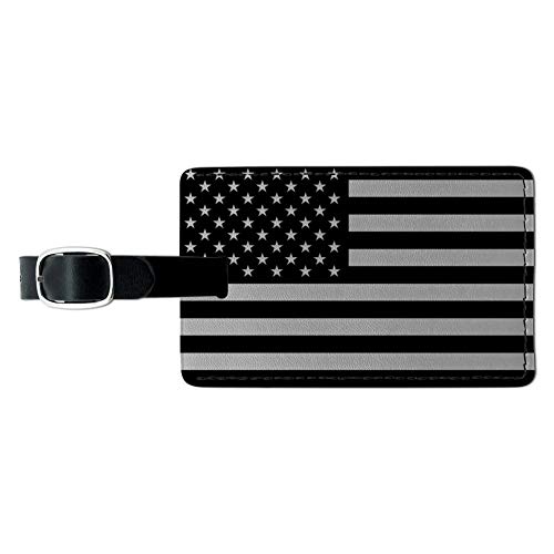 American USA Flag Leather Luggage Tag