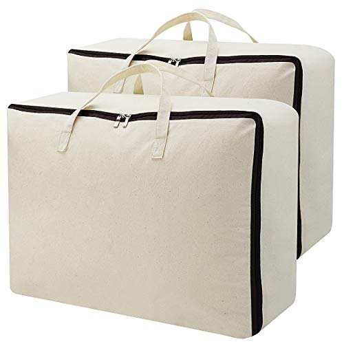 AMJ Set of 2 Storage Bags with 3-Side Zip Open & Handles