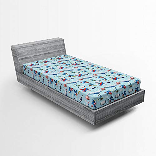 Ambesonne Airplane Fitted Sheet