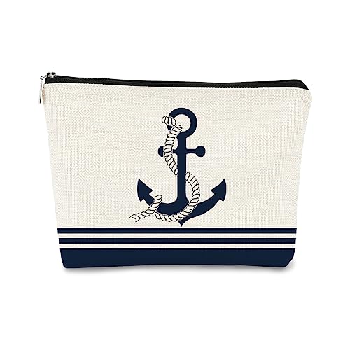 Vintage Nautical Navy Anchor Makeup Bag