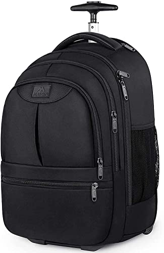 MATEIN Rolling Travel Backpack - Durable 17 inch Laptop Backpack with Wheels