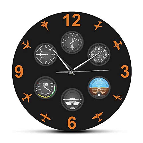 yuandd Flight Instrument Aircrafts Silent Wall Clock yuandd Flight Instrument Aircrafts Silent Wall Clock
