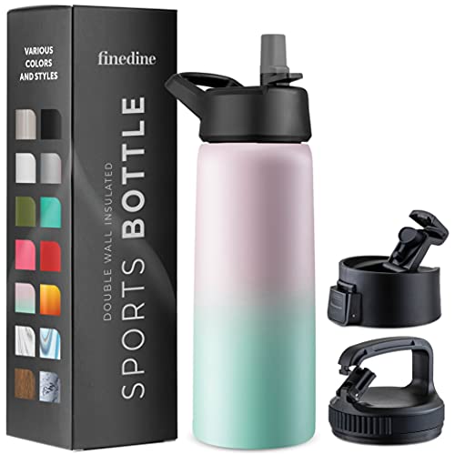 FineDine 25 Oz Insulated Water Bottle with Straw