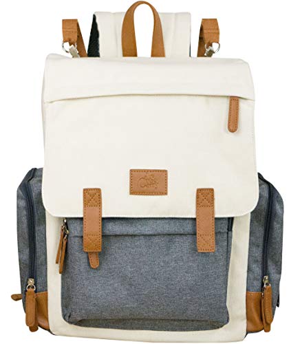 Modern Diaper Bag Backpack with Stroller Straps and Wipe Dispenser