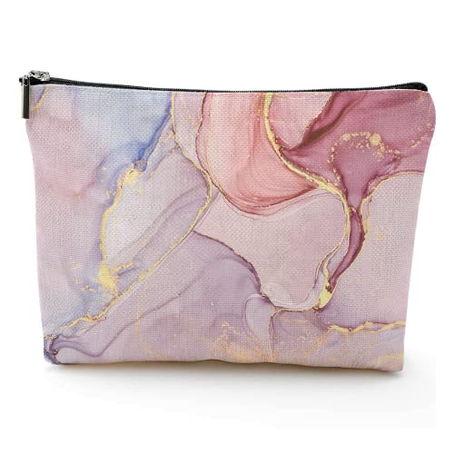 kasader Pink Marble Makeup Bag