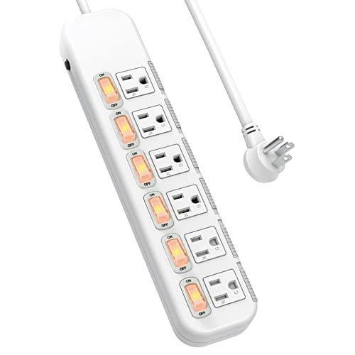 Convenient Power Strip with Individual Switches and Surge Protection