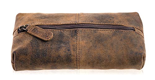 KomalC Leather Zip-Lock Pouch - Stylish and Durable Accessory