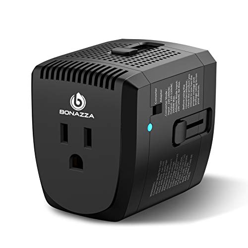 Compact Travel Voltage Converter and Plug Adapter Combo