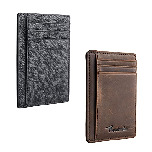 Travelambo Minimalist Slim Wallet RFID Blocking