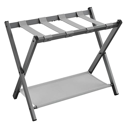 SONGMICS Luggage Rack for Guest Room with Extra Storage Shelf